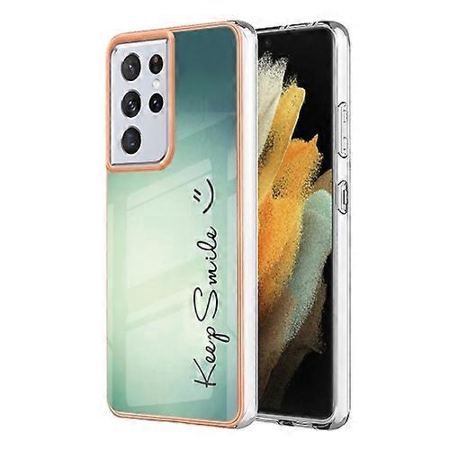 Για Samsung Galaxy S21 Ultra 5G Μαρμάρινη Θήκη Τηλεφώνου IMD διπλής όψης