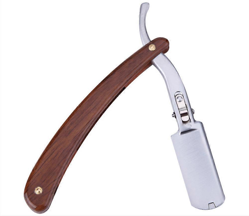 ZK-Straight Razor with Wooden Handle, Craft Box with Alum Pencil - Includes Shaving Guide [10 Sharp Blades] - Gift Idea - Straight Razor Set - Premium