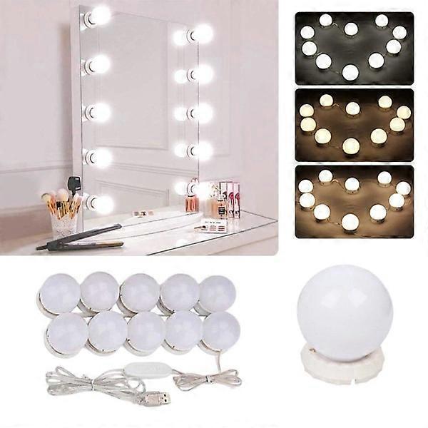 ZK-10pcs Makeup Mirror LED Light Kit White