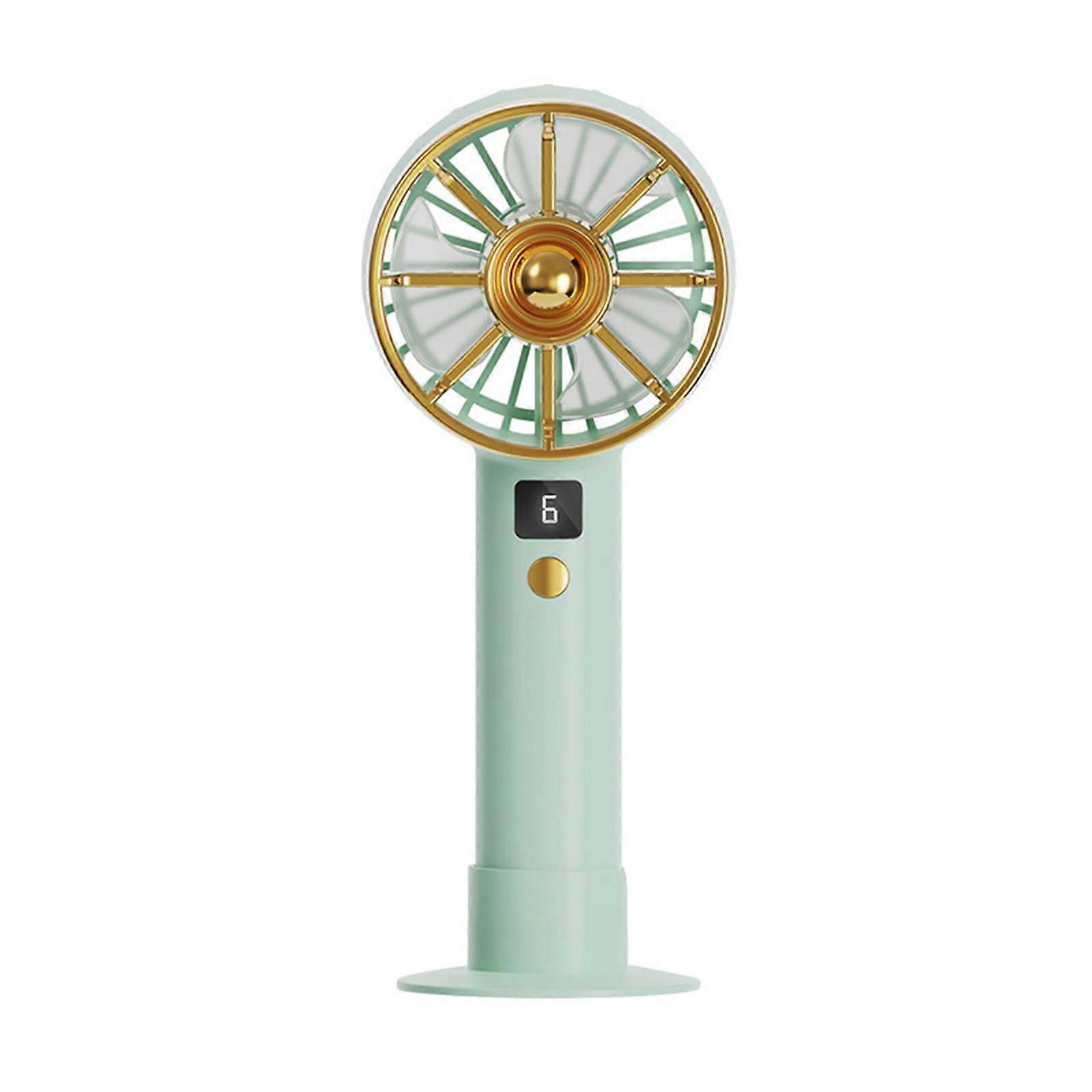 Mini Handheld Fan Portable Foldable USB Fans With Smart Led Digital Display Quiet Small Desk Fan With 6 Speed For Office Outdoor Sport Home Traveling