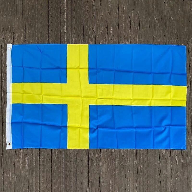 free  shipping  xvggdg   NEW   Swedish   Flag 3ft x 5ft Hanging sweden Flag Polyester standard Flag Banner