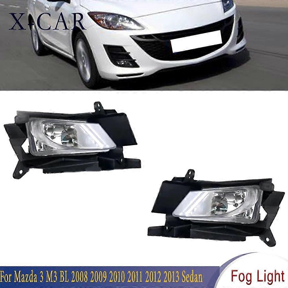 X-CAR Kit Chrome Fog Lamp Modification Front Bumper Fog Lights Sets For Mazda 3 M3 BL 2008 2009 2010 2011-2013 Hatchback Sedan