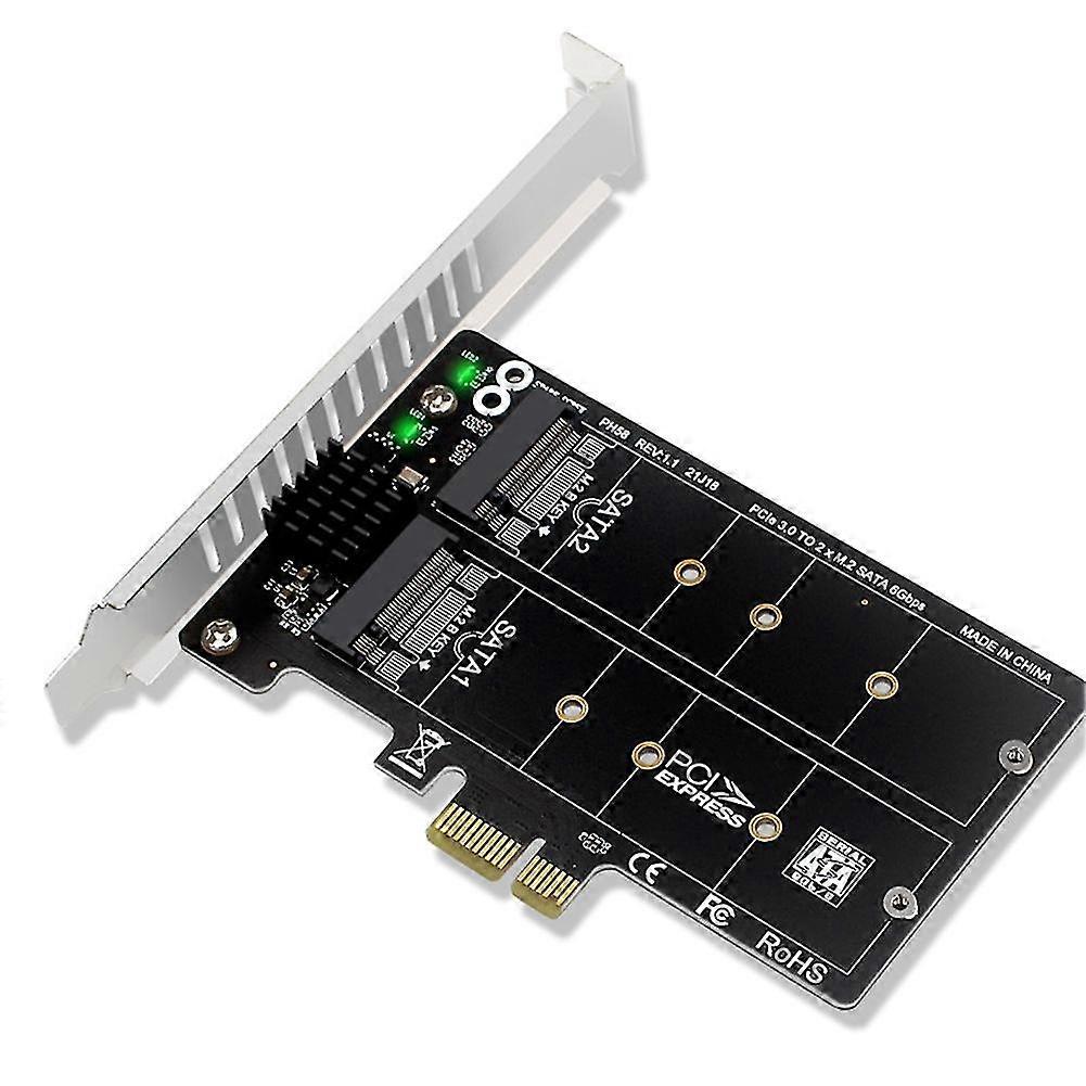 Ph58 2 X M2 Sata To Pcie Adapter Card Double Disc Display Card Raid Splitter Expansion Card Pcie X1