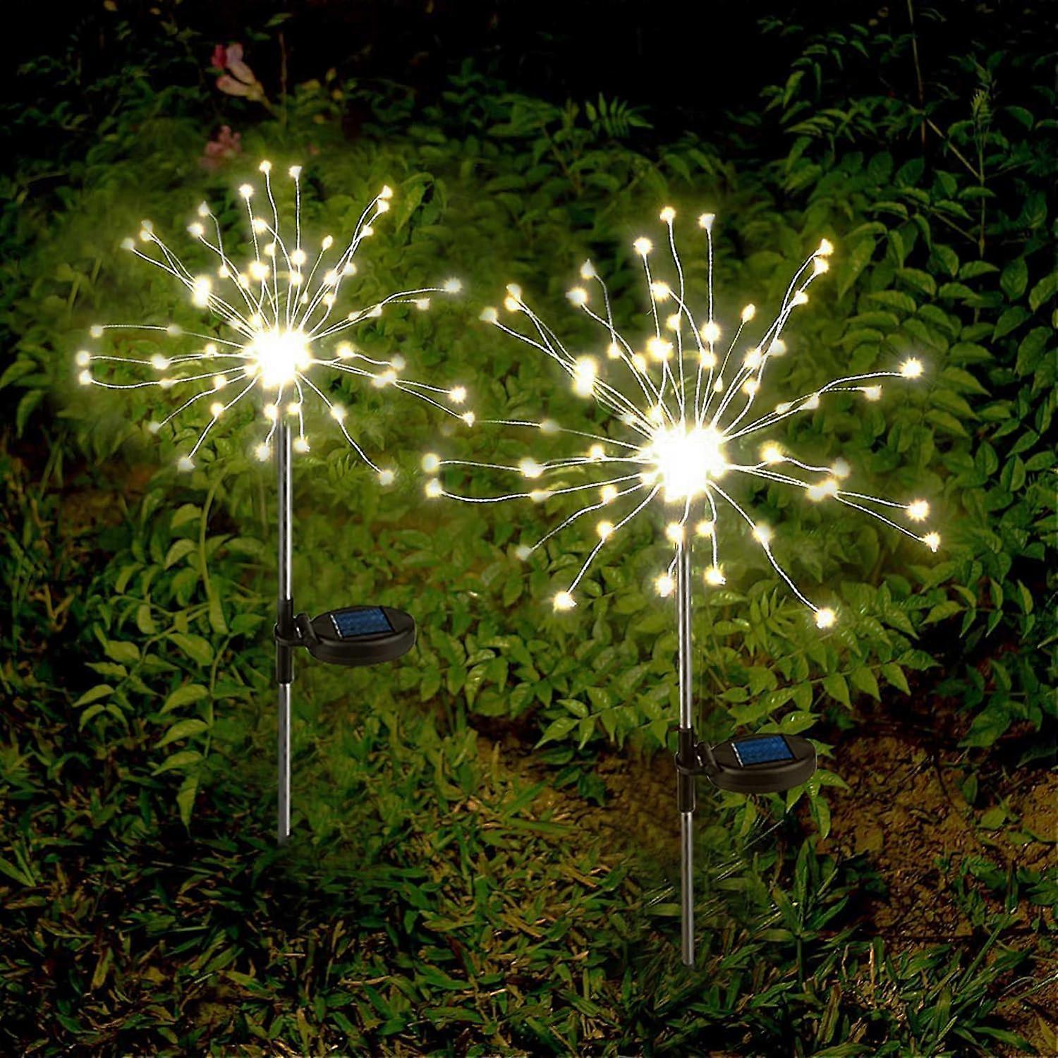 Solar Garden Lights Solar Firework Lights Solar Powered String Light with 2 Lighting Modes Twinkling and Steady-ON for Garden, Patio, Yard, Flowerbed