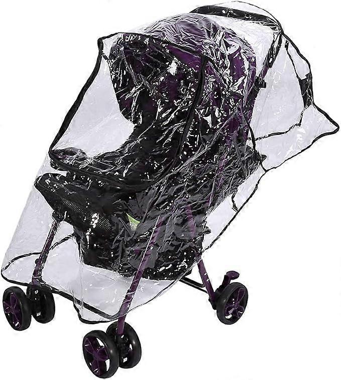 1PC Stroller Rain Cover, Universal PVC Waterproof Baby Stroller Rain Cover Wind Shield Dustproof Pram Accessory for Small Medium Trolleys Without Plat