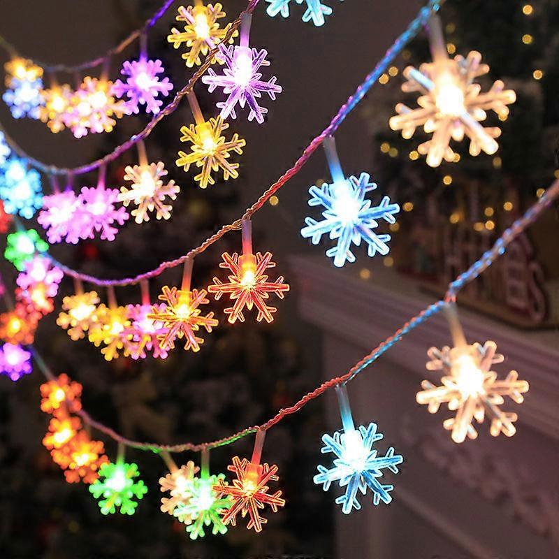 1PC Christmas Snowflakes String Lights Outdoor