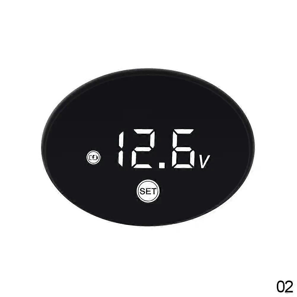 LED Digital Voltmeter Motorcycle Voltmeter Waterproof Dust-proof LED Voltmeter Digital Display Voltage Meter Tester DC 9-24V