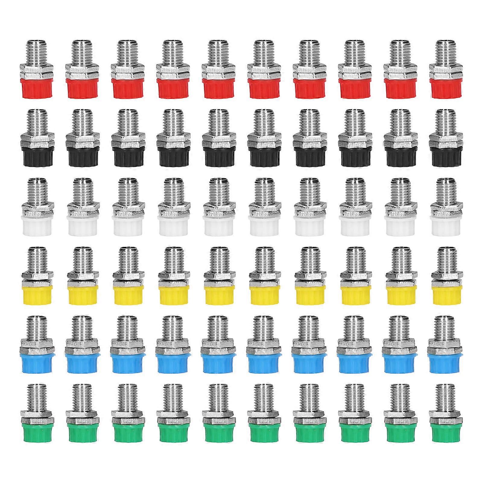 10Sets Banana Plug Stable Transmission Corrosion Resistant 4mm 6 Colors Banana Panel Terminal for Ship Computer