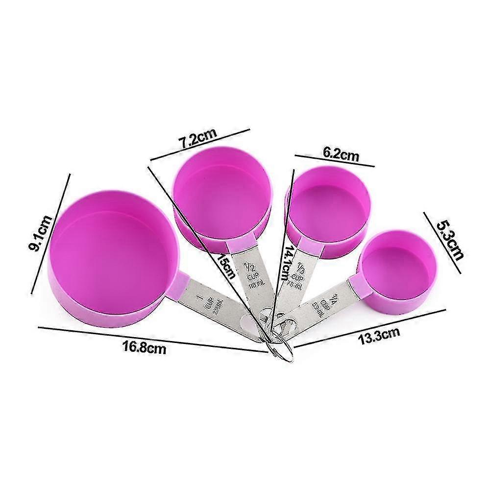 Stackable Stainless Steel Handle Measuring Cups For Measuring Dry And Liquid Ingredient-