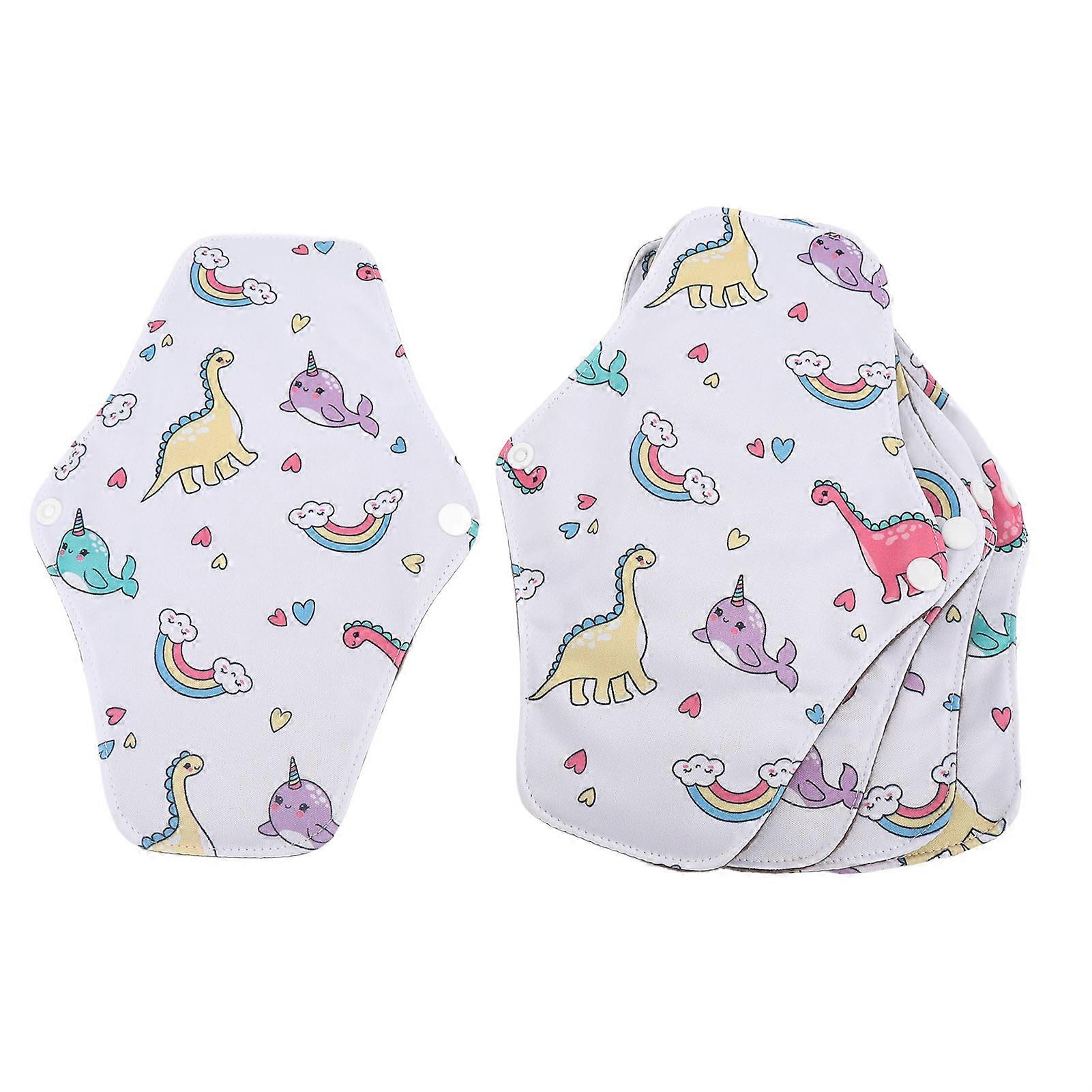 5pcs M Washable Sanitary Pads No Splicing Printed Waterproof Reusable Panty Liner for Daily Use Pregnancy B20
