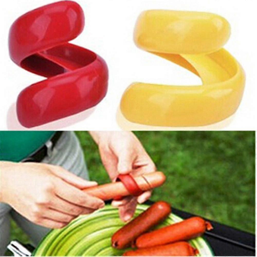 Manual Fancy Sausage Cutter Spiral Bbq Hot Dogs Cutter Slicer Kuchnia dla 2szt