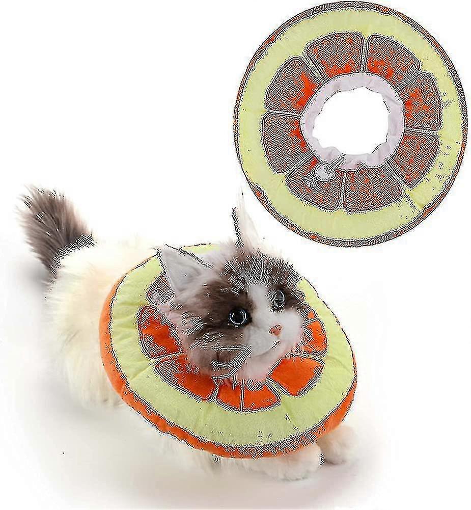 Adjustable Cat Recovery Collar,cat Cone Collar Soft,cat Donut Pillow,cute Orange