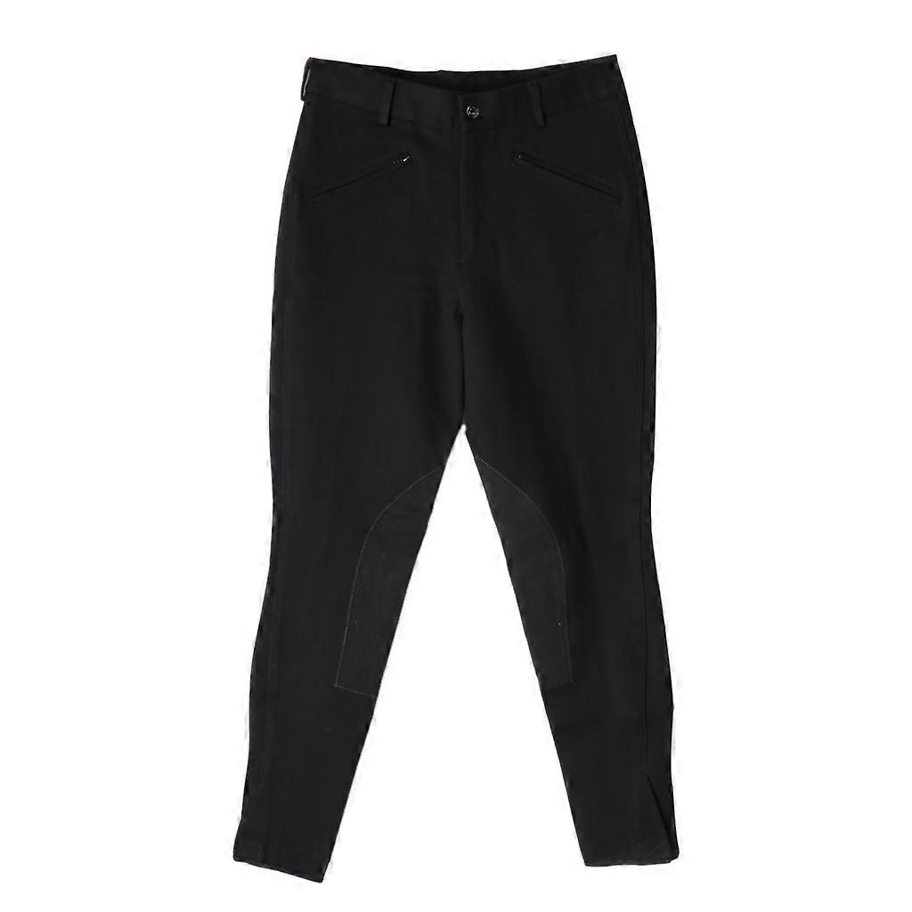 Men Women Jodphurs Horse Riding Pants Soft Stretchy Black 27inch