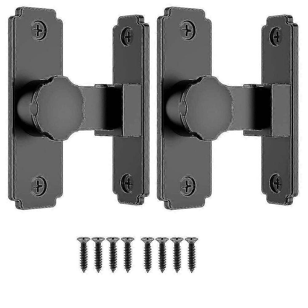 Sliding Door Lock Hardware, Gate Latches Flip Latch Lock Black 2pack