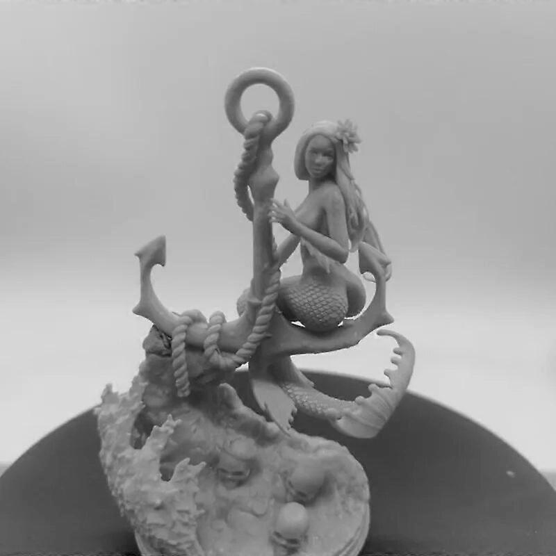 レジンフィギュア DIY マーメイド 1/24スケール 75mmフィギュア 組み立て済み ミニチュアモデルキット 組み立て済み 未塗装 ジオラマ玩具