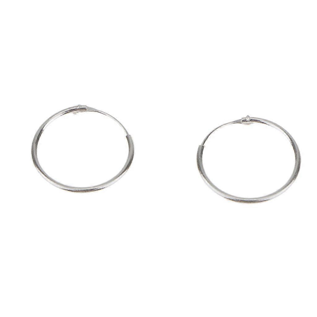 925 Sterling Silver Endless Hoop Ring Lip Nose Ear Studs 8mm Silver