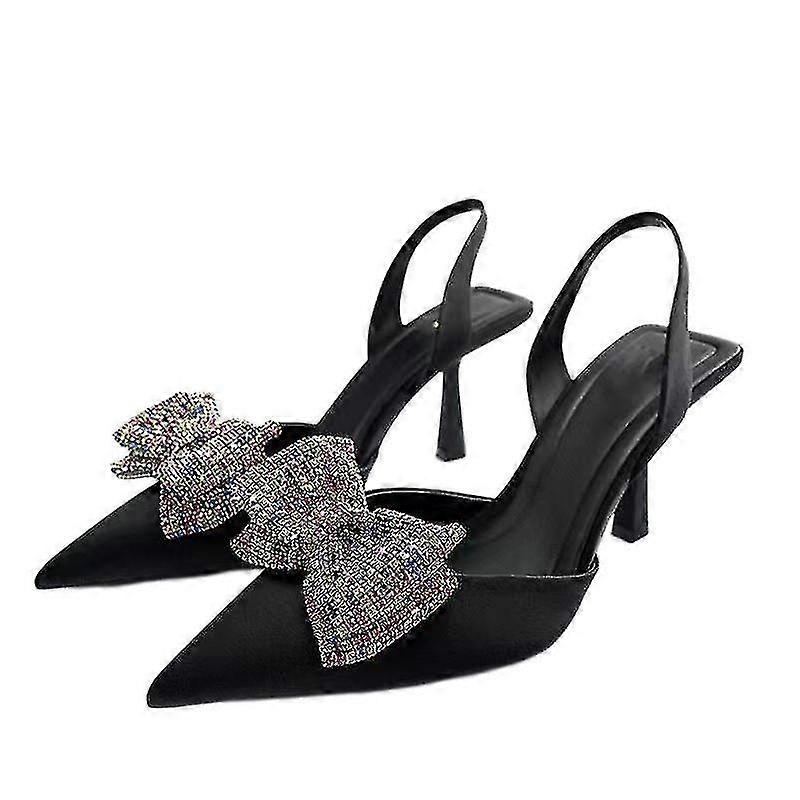 Chaussures à talons hauts avec nœud embelli