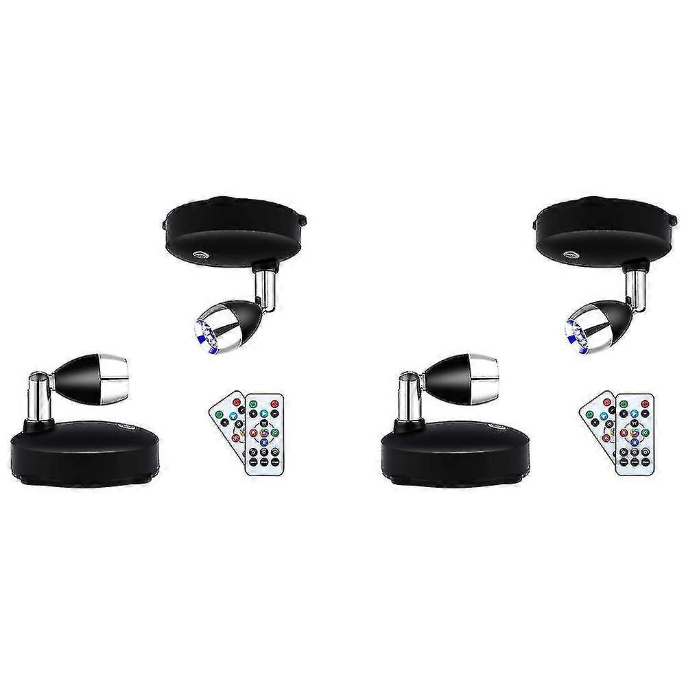 Projecteur sans fil à piles, éclairage d'accentuation, projecteurs LED à intensité variable avec télécommande, orientable