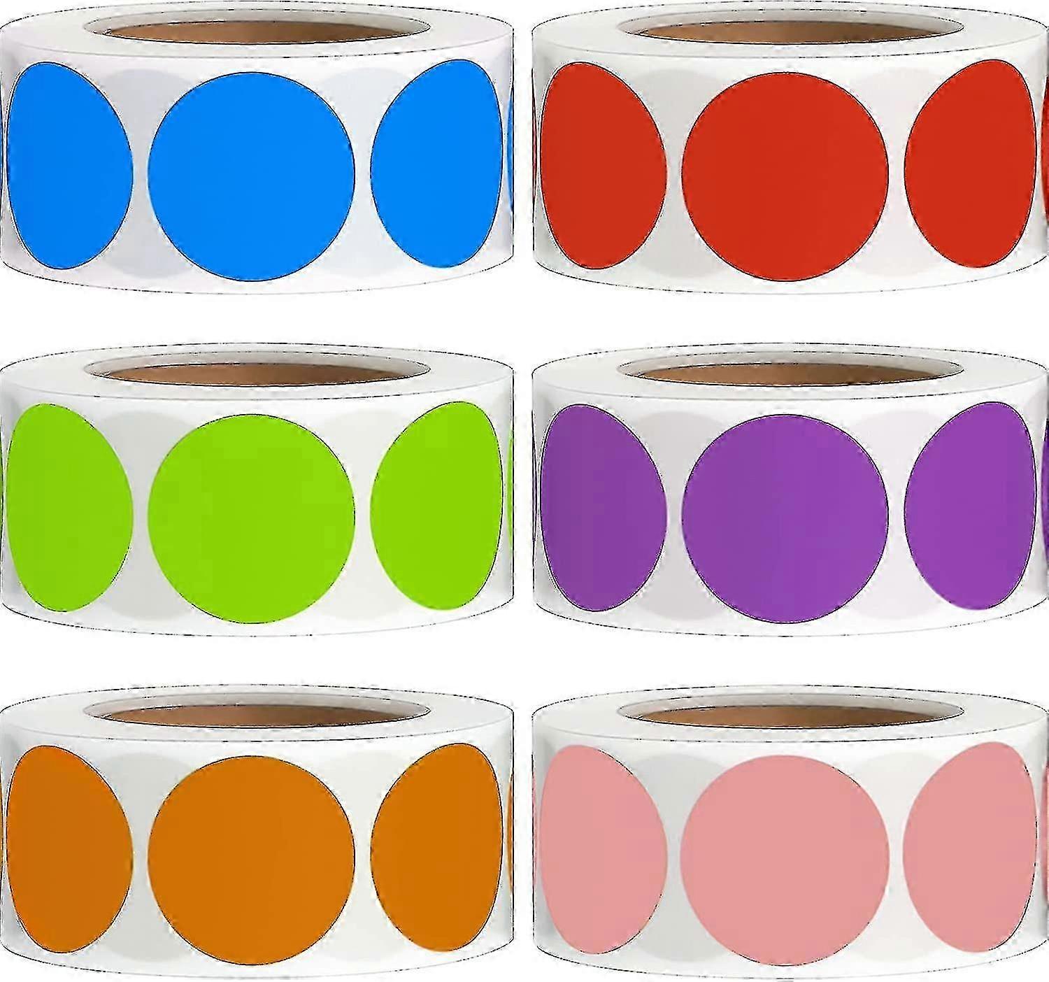 3000 Pieces Removable Color Code Dot Round Sticker Rolls Adhesive Circle Dot Sticker Label 500 Piece