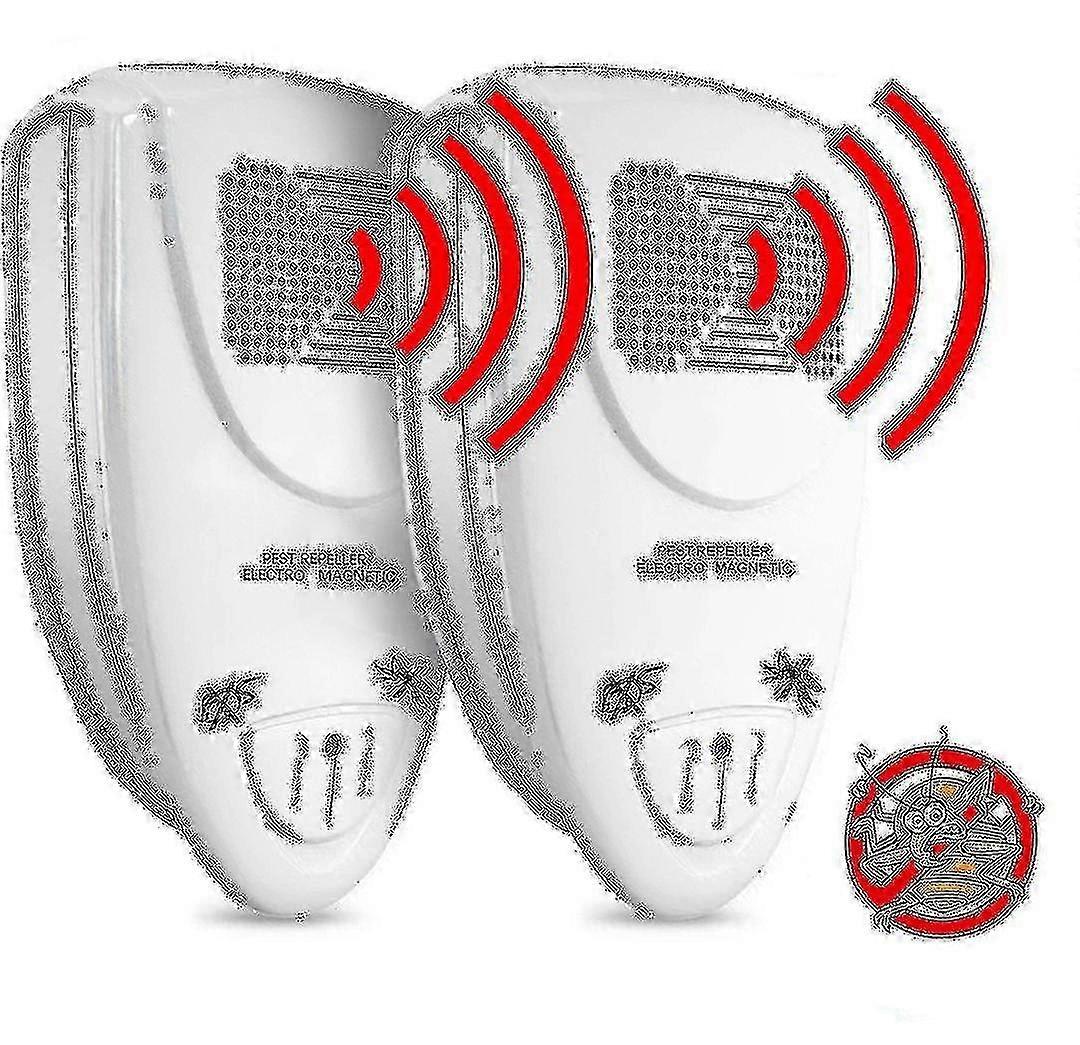 Ultrasonic Bed Bug Repeller - Safe for Pets - Get Rid of Pests Quickly 2-Pack - White