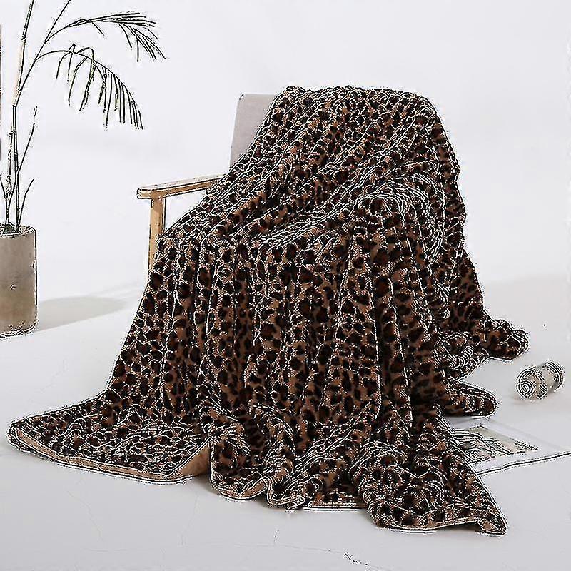 Leopard Print Pv Blanket Rabbit Blanket Crystal Fleece Sofa Blanket Nap Blanket