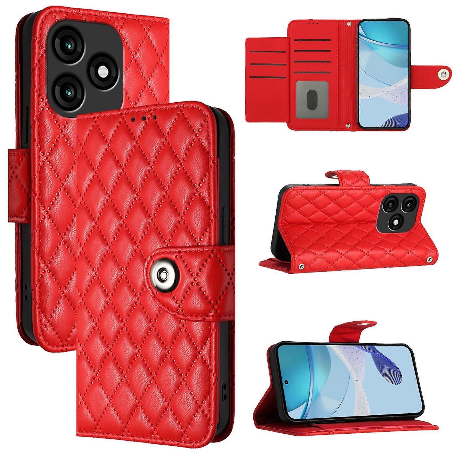 Rhombic Texture Leather Case For itel A70
