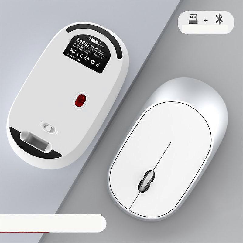 Dual Mode Wireless Mouse 2.4G Ultra-thin Rechargeable Office and Home Laptop , Cordless Mouse for Suitable for All Computers