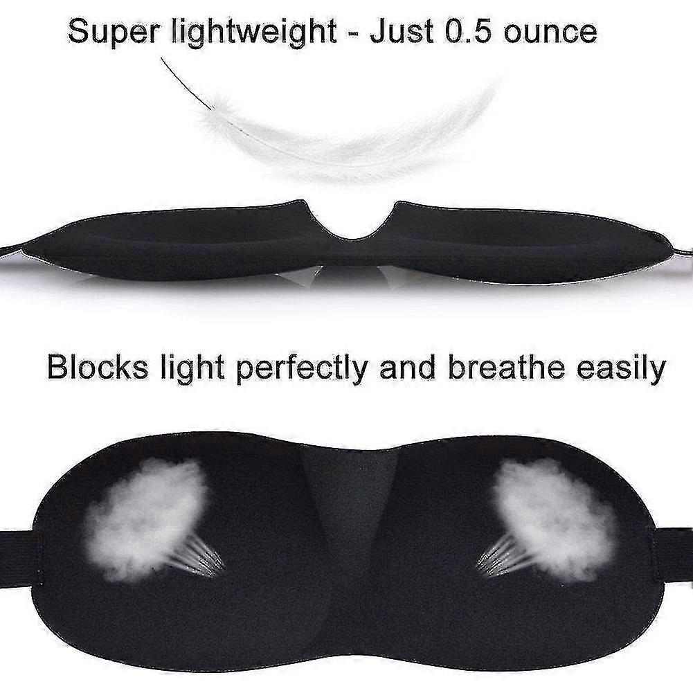 3pcs Sleep Mask, ajustable 3d Contoured Eye Mask For Sleeping, Shift Work Sleep Mask