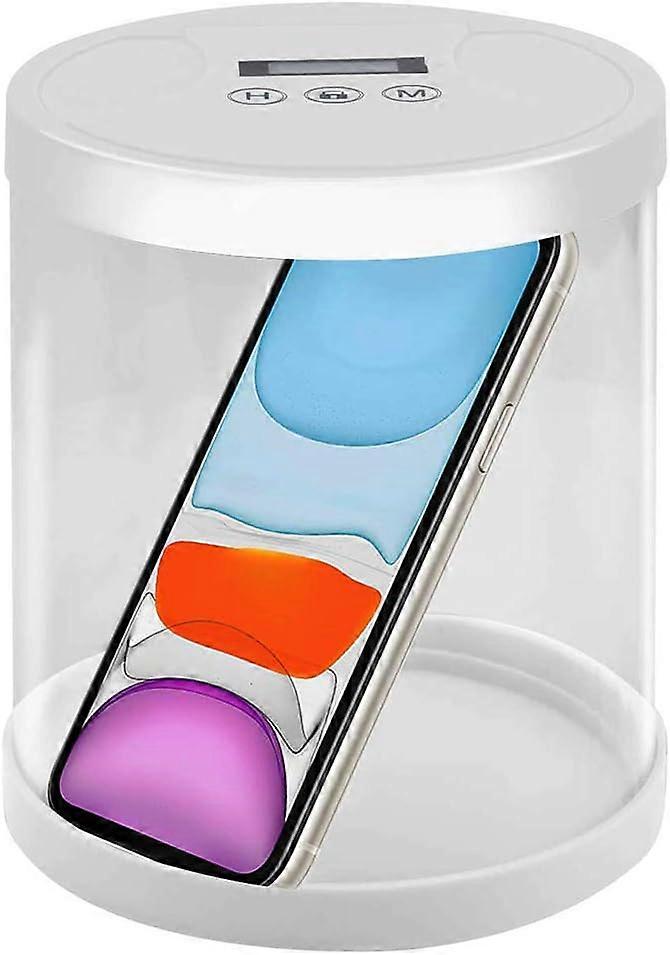 Storage box with delay lock and programmable opening, multi-use, to prevent addiction to mobile phones, tobacco and snacks