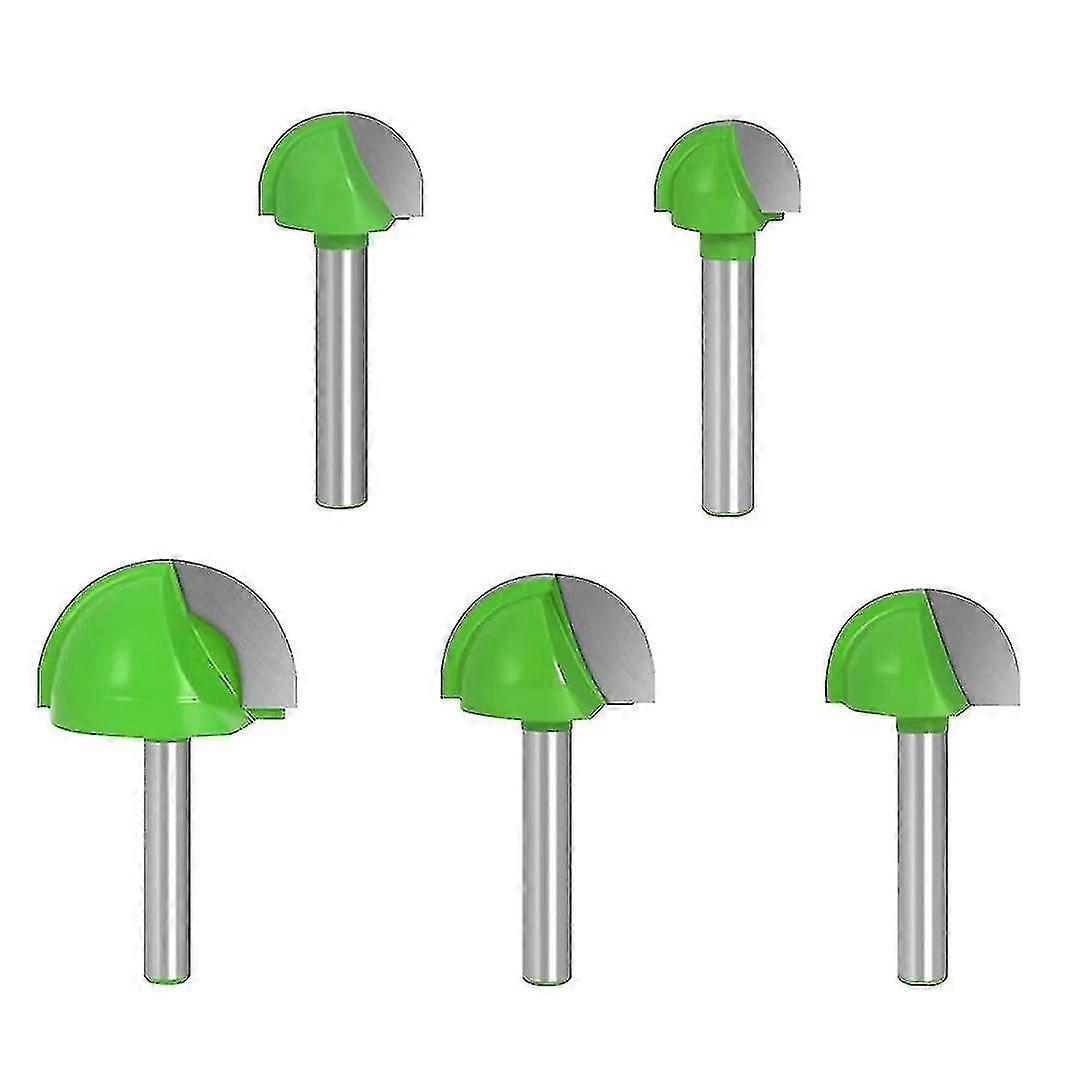 1 Set Of 5 Shank Router Bits, 6mm, Shank Router Core Box Bits, Slot Woodworking Tools, Slotting Knives, 6mm/8mm/10mm/12mm/18mm