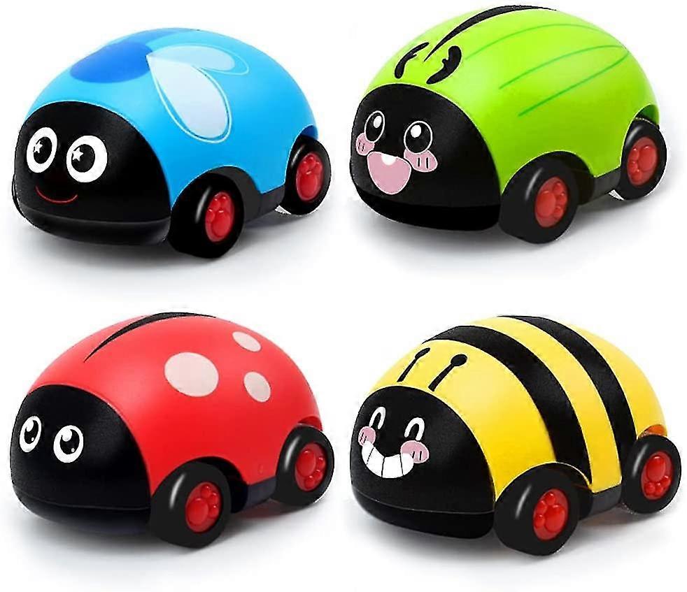 Pull Back Car Toy Set, 4 Piece Pull Back Car Inertia Friction Powered, Toy Cars Pull Back Vehicle Toy Vehicle For Toddler From 1 2 3 Years Old