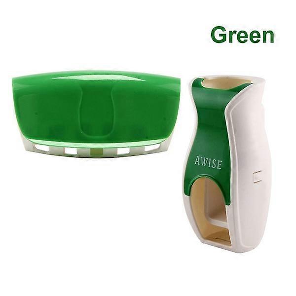 Auto Toothpaste Dispenser +5 Toothbrush Holder Set Wall Mount