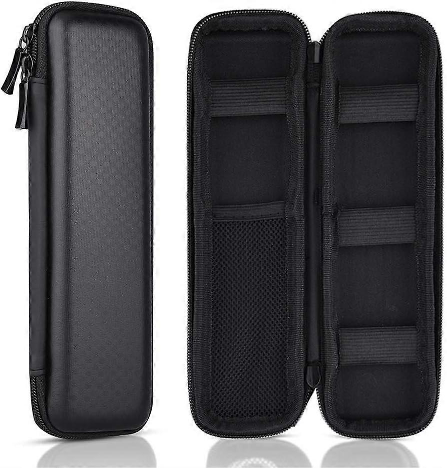 Hard Pencil Case with Zipper - Black and Durable