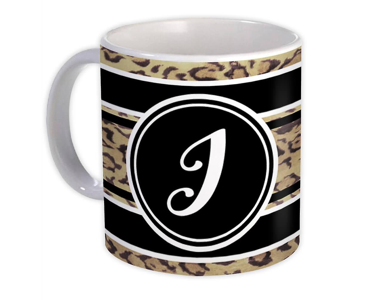Gift Mug: Monogram Letter I Cheetah