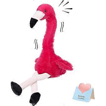 1 Talking Flamingo Repeat What You Said Interactive Cute Plush Toy Stuffed Animals Birthday Gifts For Boys And Girls, Red Zekai