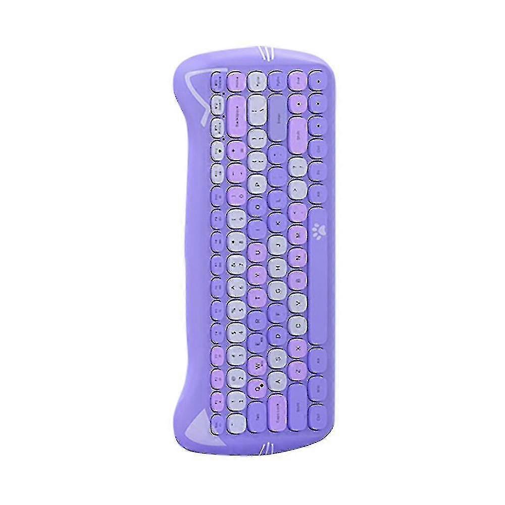 308i 84-key Wireless Bluetooth Keyboard With Cute Retro Round Keycaps Compatible With Pc Laptops Of Various Sy PXCL