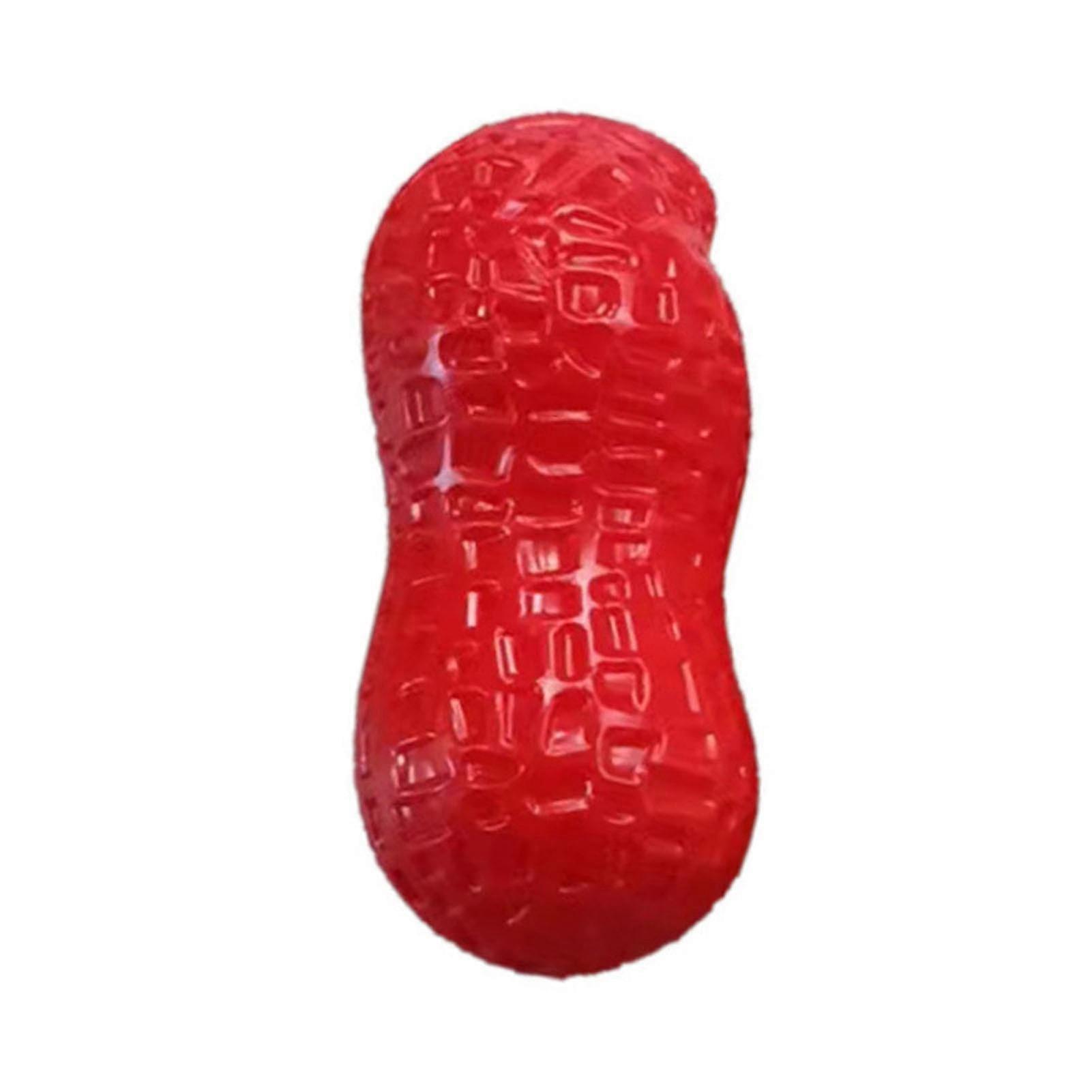 Teddy Red Dog Squeaky Toy - Bite Resistant Puppy Chewing Toy with Simulation Peanut Shape