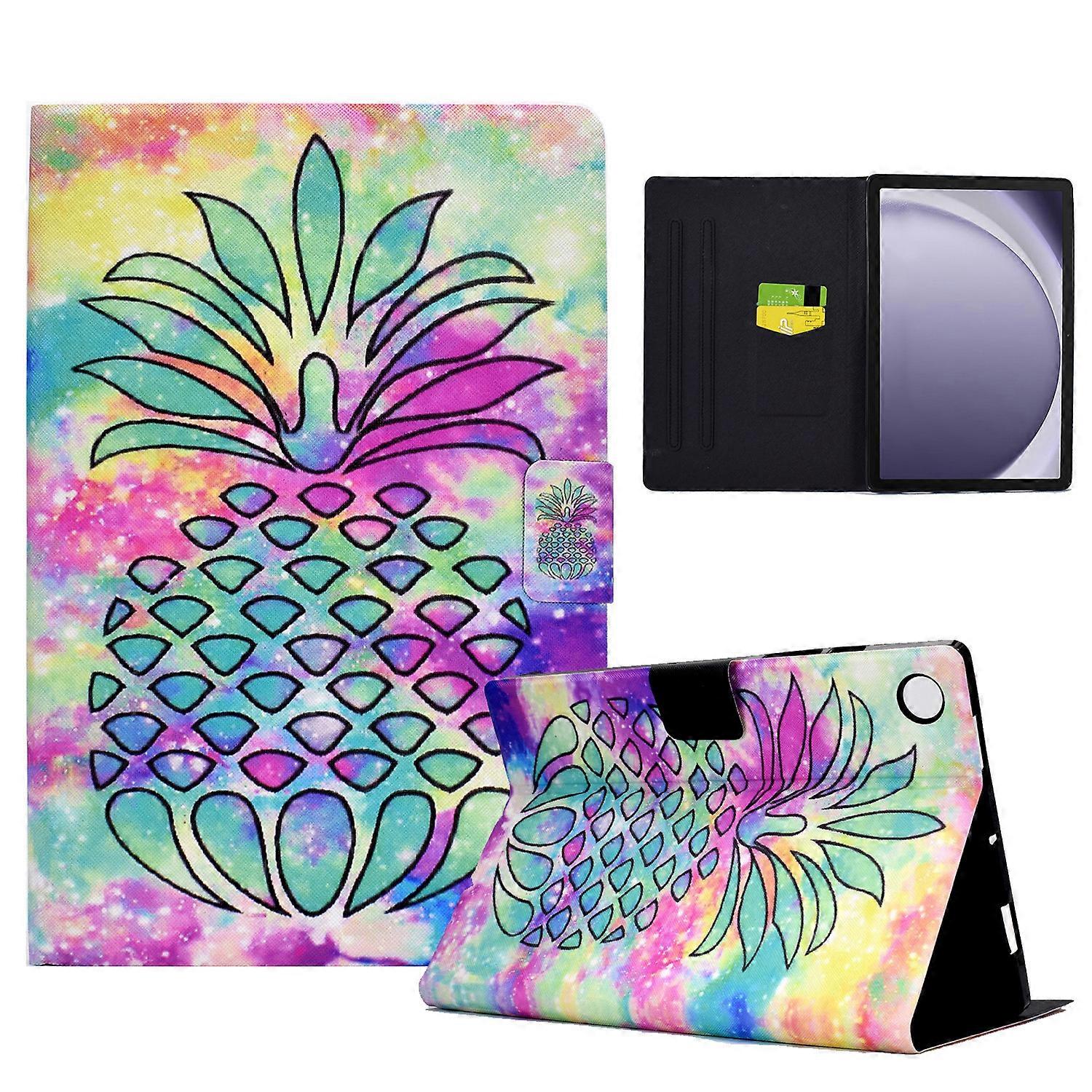 For Samsung Galaxy Tab A9+(Plus) Case Pattern Print Leather Tablet Cover with Card Slots