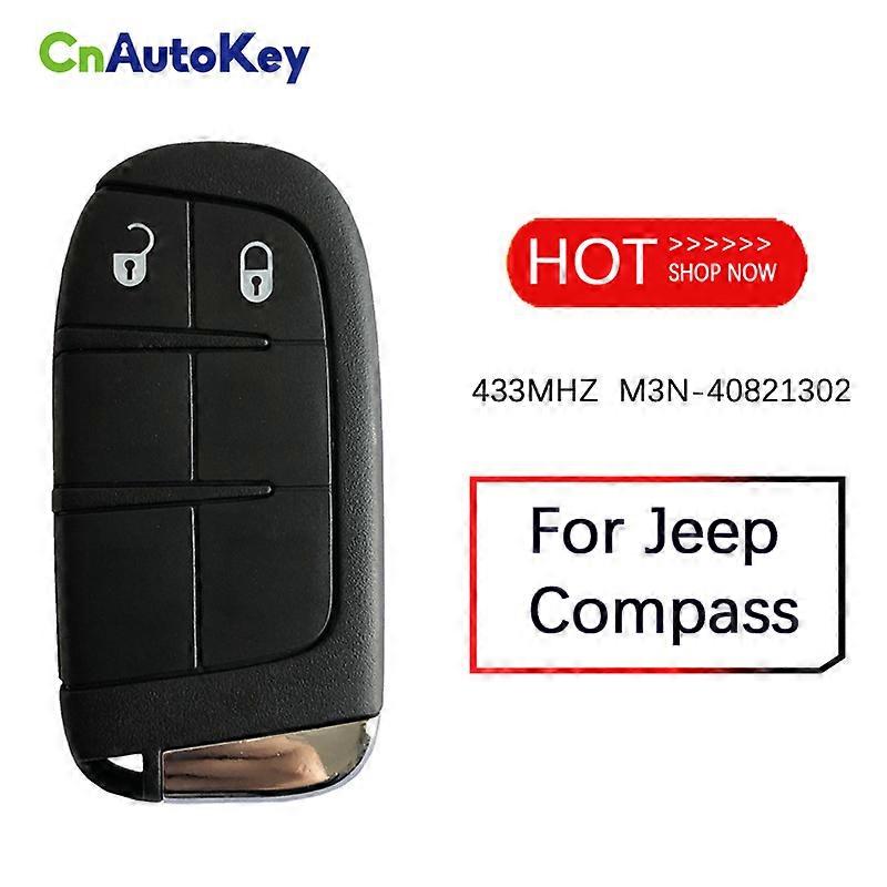 CN086028 For Jeep Compass 2 Buttons Smart Remote Control Key 433mhz 4A Chip Keyless Entry SIP22 Blade M3N-40821302