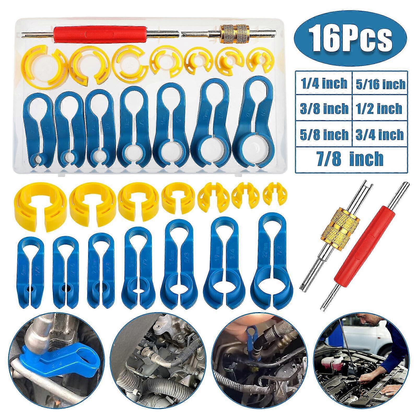 16PCS AC Disconnect Fuel Line Disconnect Tool Set Car Removal Kit 7 Sizes w/ Box