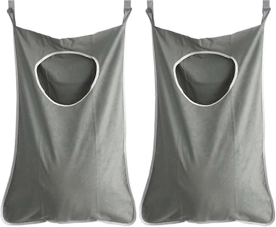 2pc hanging laundry basket dark gray