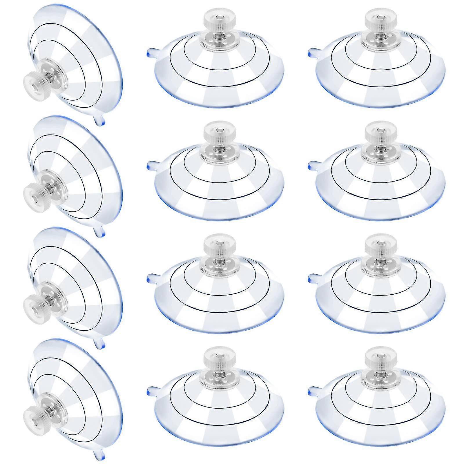 12 Large Suction Cups Plastic Suction Cup Clear Anti-collision Rubber Screw Metal Nut Strong Suction Cup Clear Pvc Replacement With Screw Nut (60m5-10
