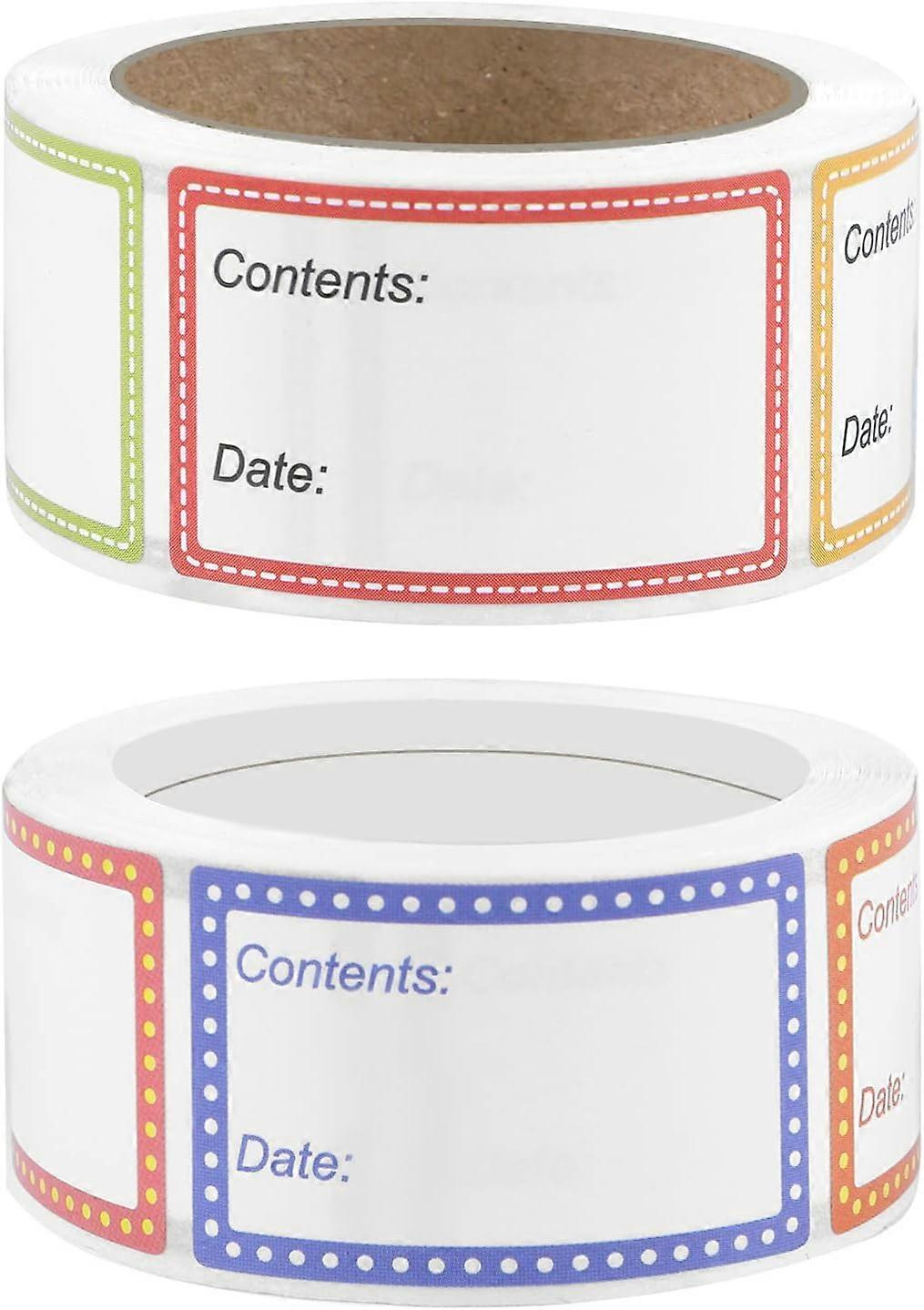 2 rolls of 400 food sticker labels, 1 x 1.6 inch freezer labels easy peel date labels for food