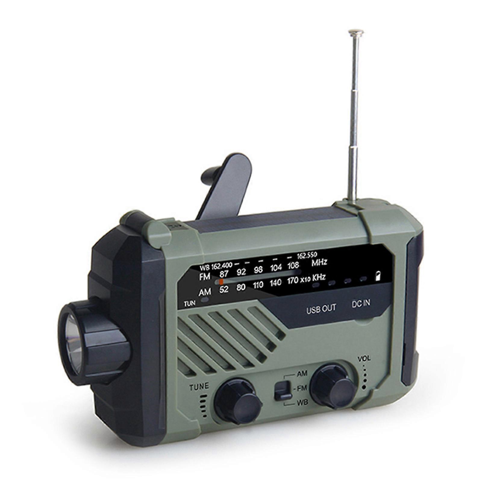 Manovella Radio AM / FM NOAA Radio 2000mAh Batteria con allarme SOS per emergenza