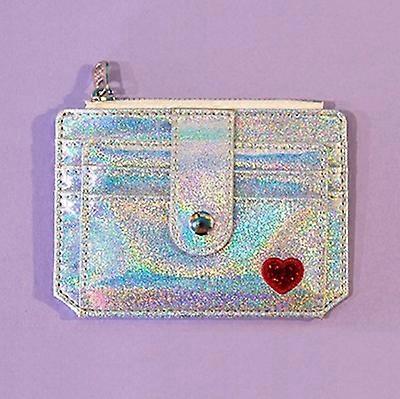 Pailletten Creditcardhouder Kristalkleur Multi Card Slanke portemonnee mini Schattig Laser Hart Meisje Student Bus ID-kaarthouder Kaarthouder