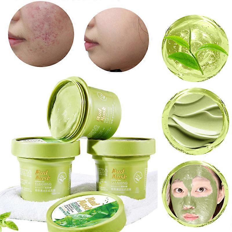 Green Tea Cleansing Mask Clay Oil Control Deep Cleansing Mask Net Red Carry Mask Mud Mask 100g