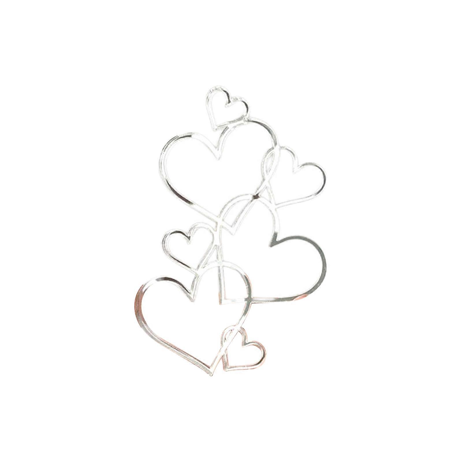 2023 New Gold/Silver Heart Acrylic Cake Topper - Perfect for Multiple Occasions - Reusable Decoration (4.72 inch)