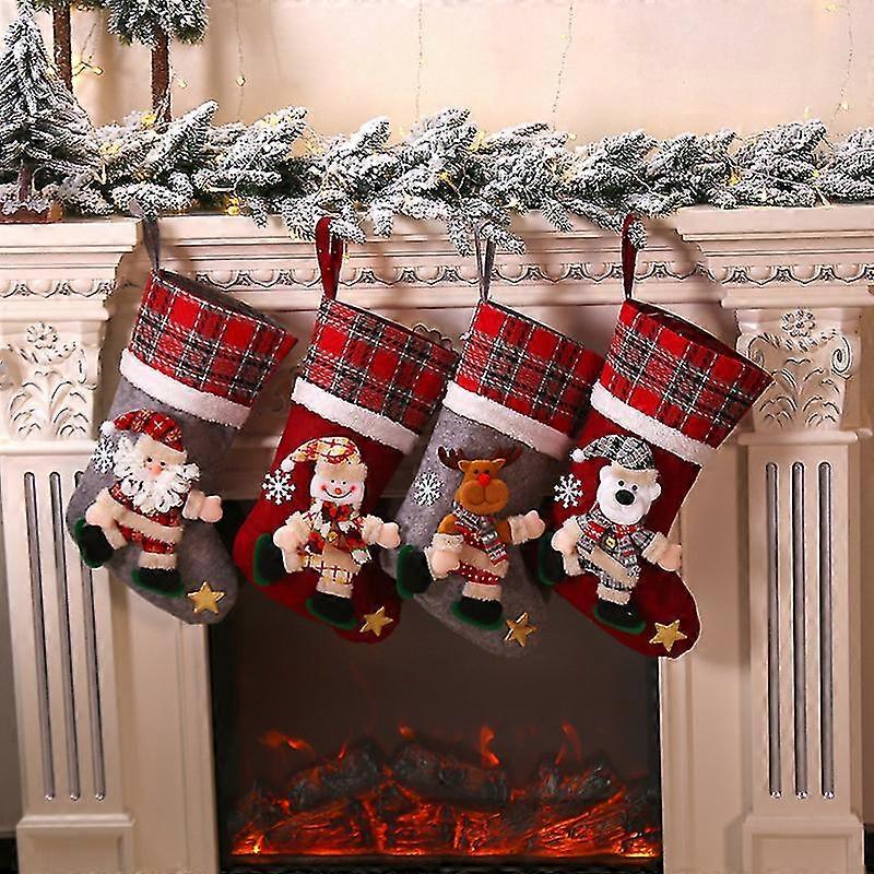 24 Mini Calze Di Natale Rosse Lavorate A Maglia, Rustiche E Piccole Con Ciondolo, Perfette Per Decorare Albero, Camino E Casa - 6