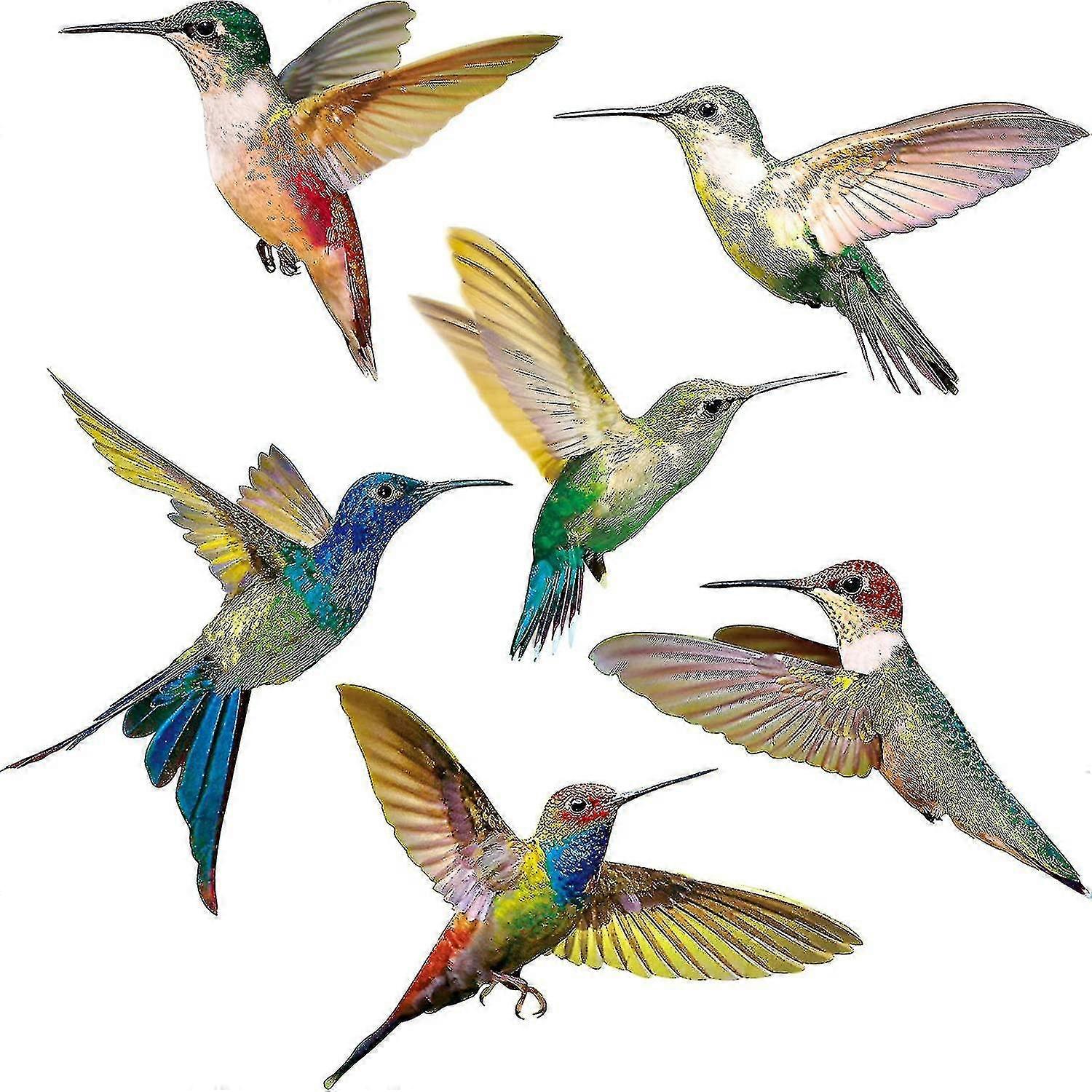 6/12/18 Pieces Large Size Hummingbird Window Clings Anti-collision Window Clings Decals