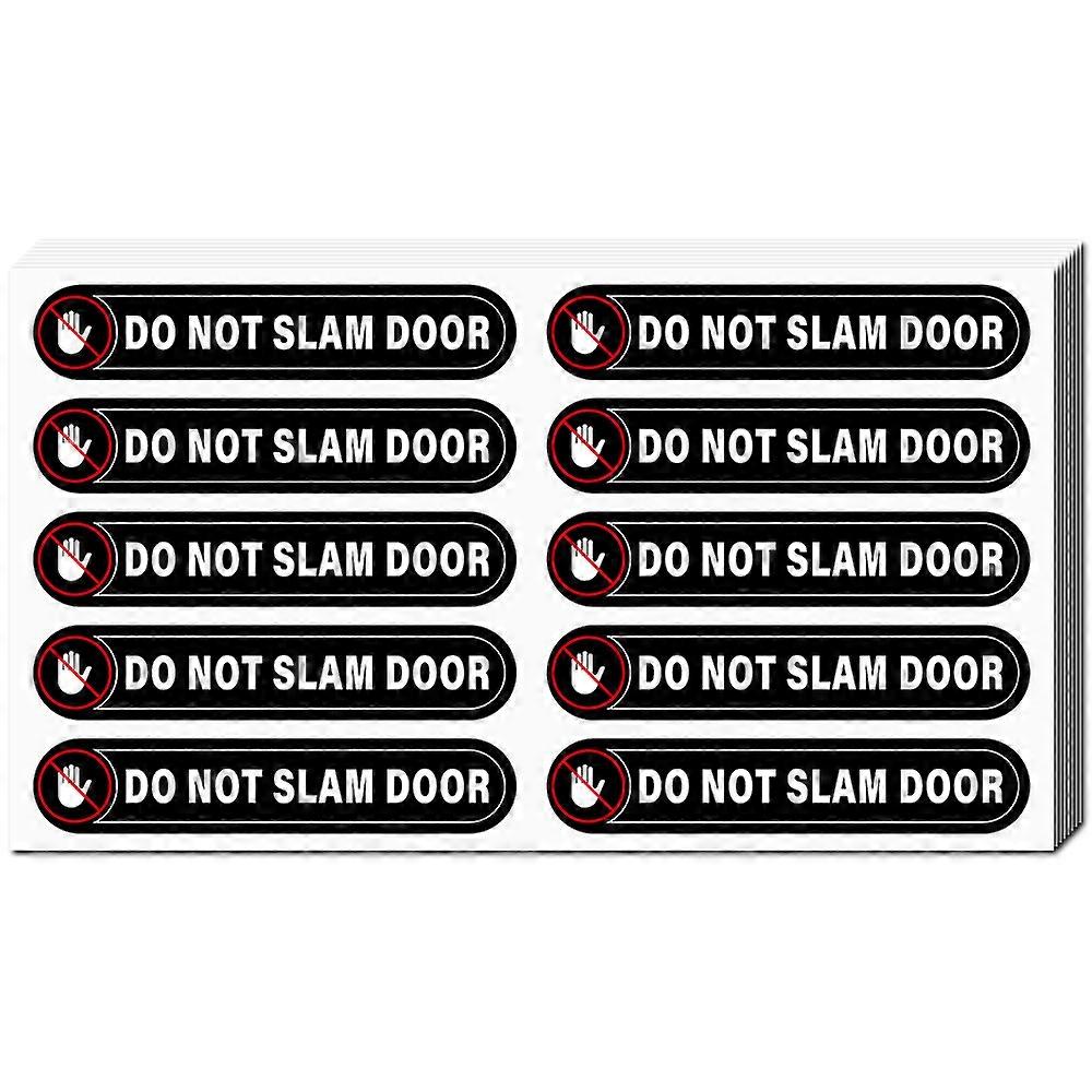 8 Sheets Do Not Slam Door Stickers Mini Vinyl Coated Self Adhesive Stickers Waterproof Warning Labels Palm Decals Removable Sign Decal for Auto Car Va